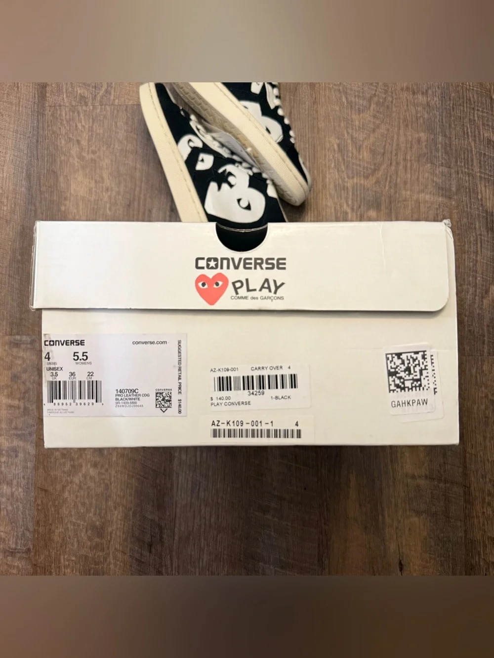 Converse x Comme des Garçons CDG Play Pro Leather Black White